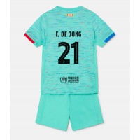 Barcelona Frenkie de Jong #21 3rd trikot Kinder 2023-24 Kurzarm (+ Kurze Hosen)